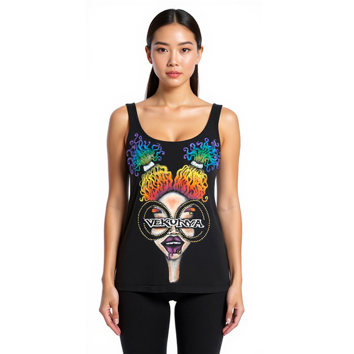 Camiseta pintada a mano por Vekunya.